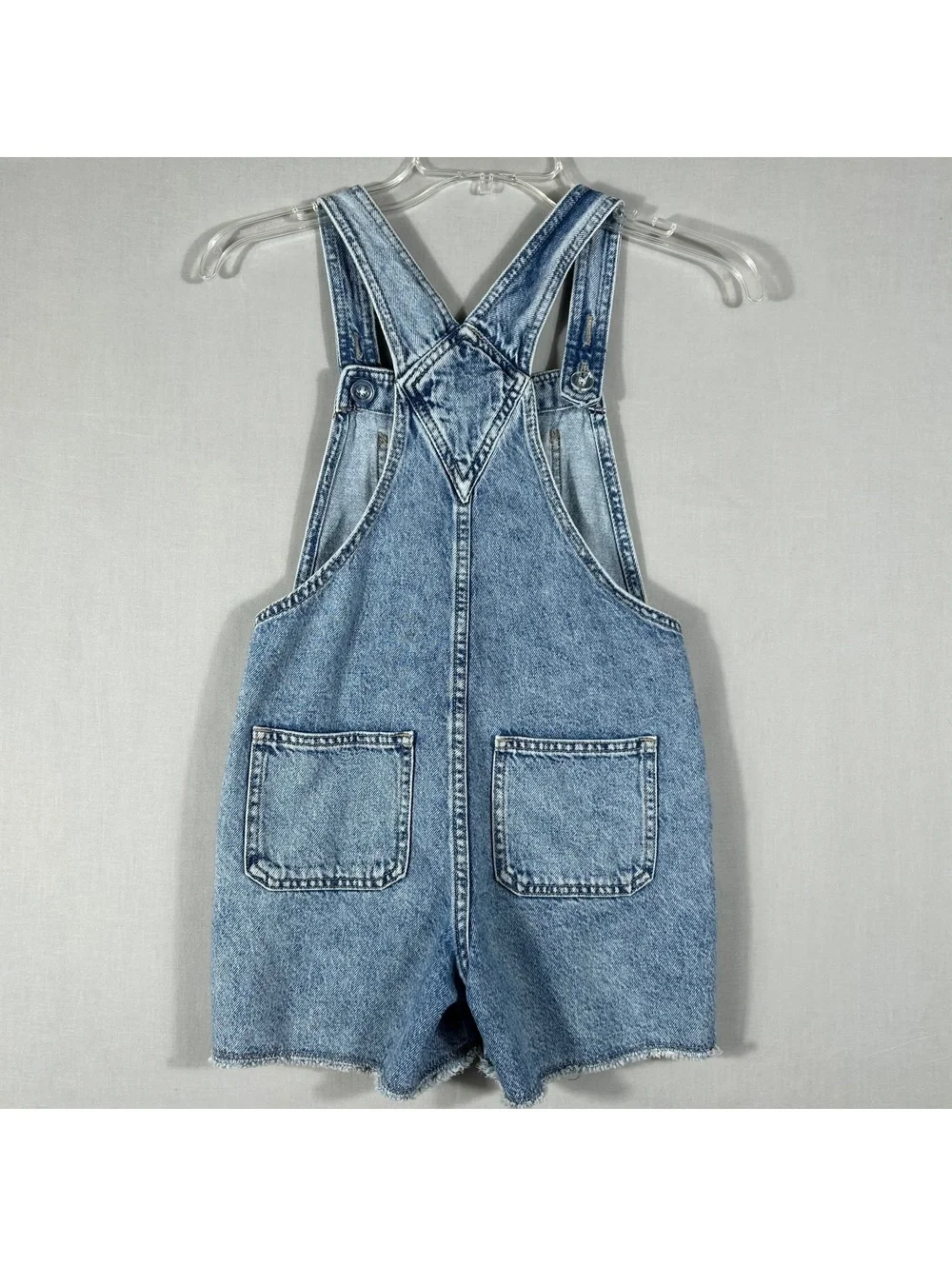 GAP Kids Blue Denim Overalls Shortalls  Distressed Size Large (10)